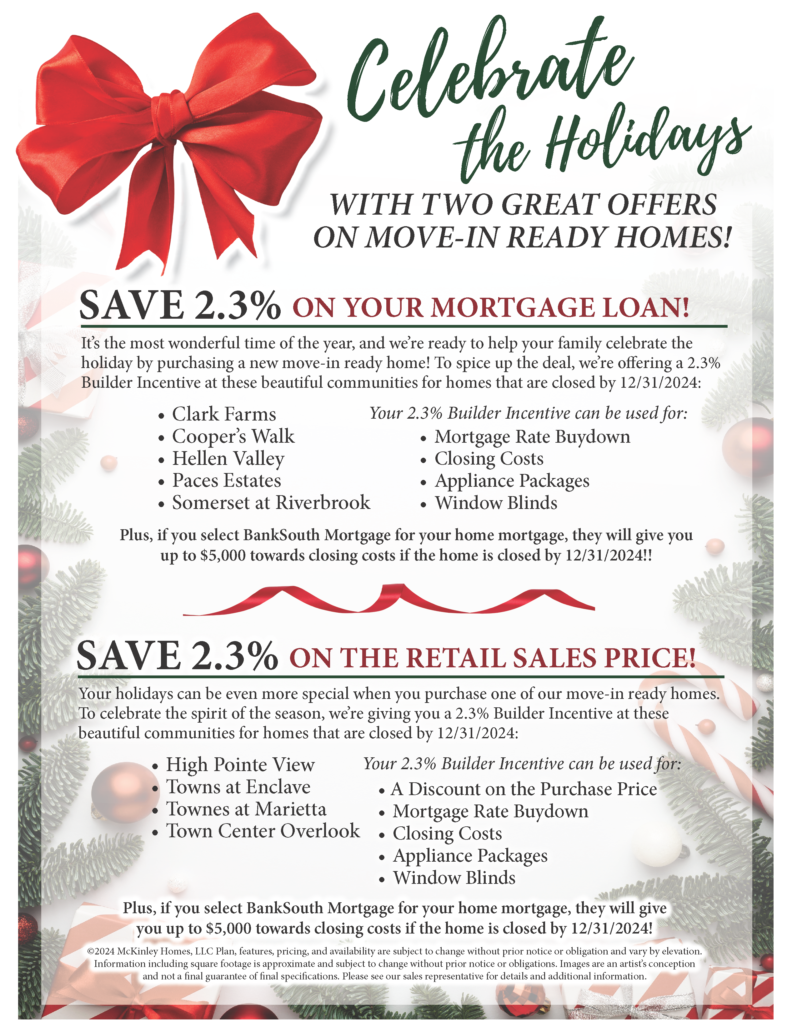 Save 2.3% on your mortgage loan or retail sales price. Offer varies by community. See agent for details.